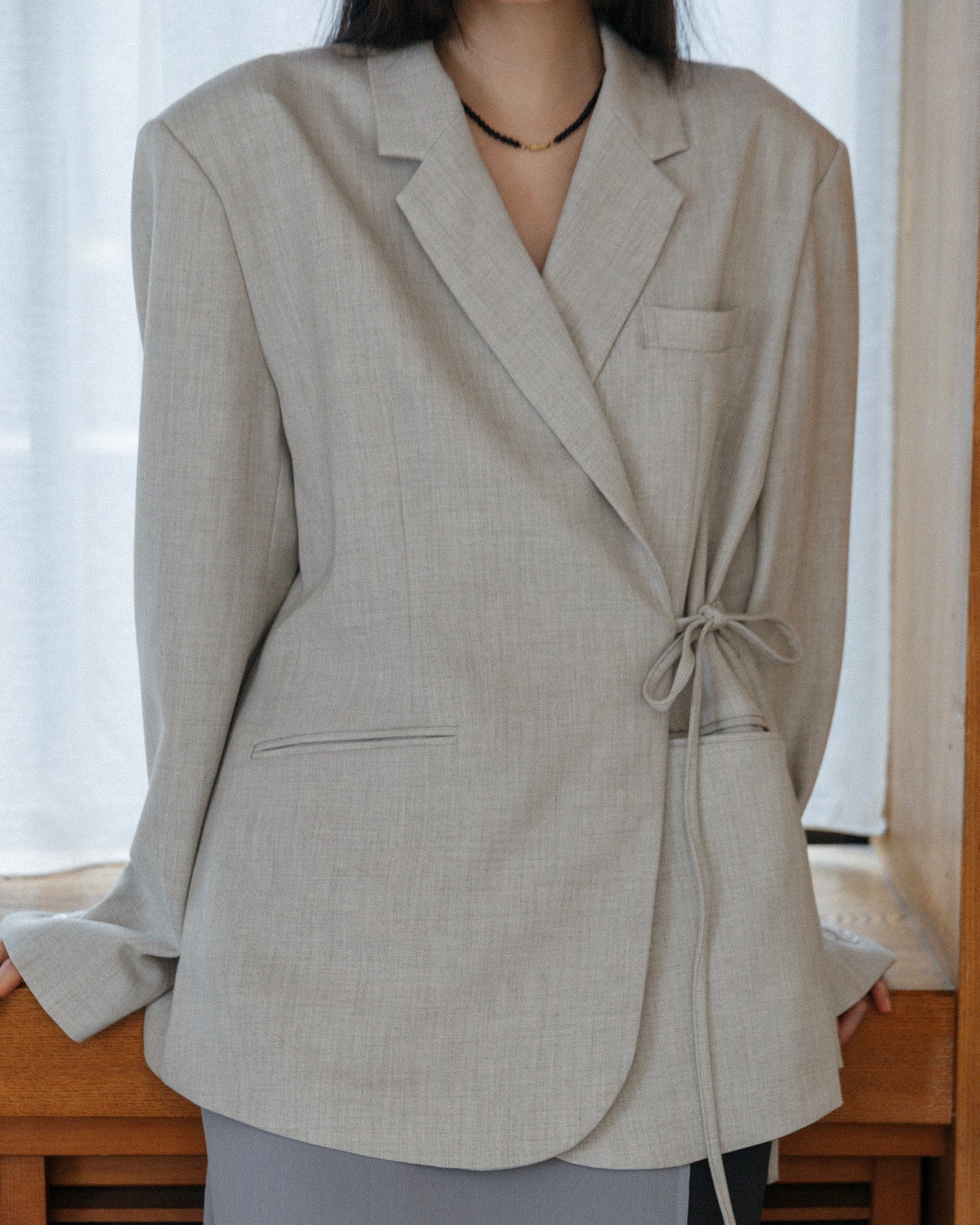 Tie Wrap Tailored Jacket