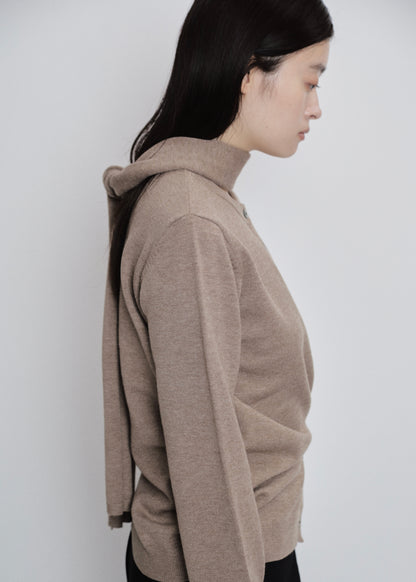 【先行】Wrap Knit Cardigan with Scarf ※10月中旬より順次配送