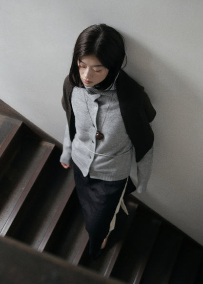 【先行】Tie-Waist High-Neck Cardigan ※10月中旬より順次配送