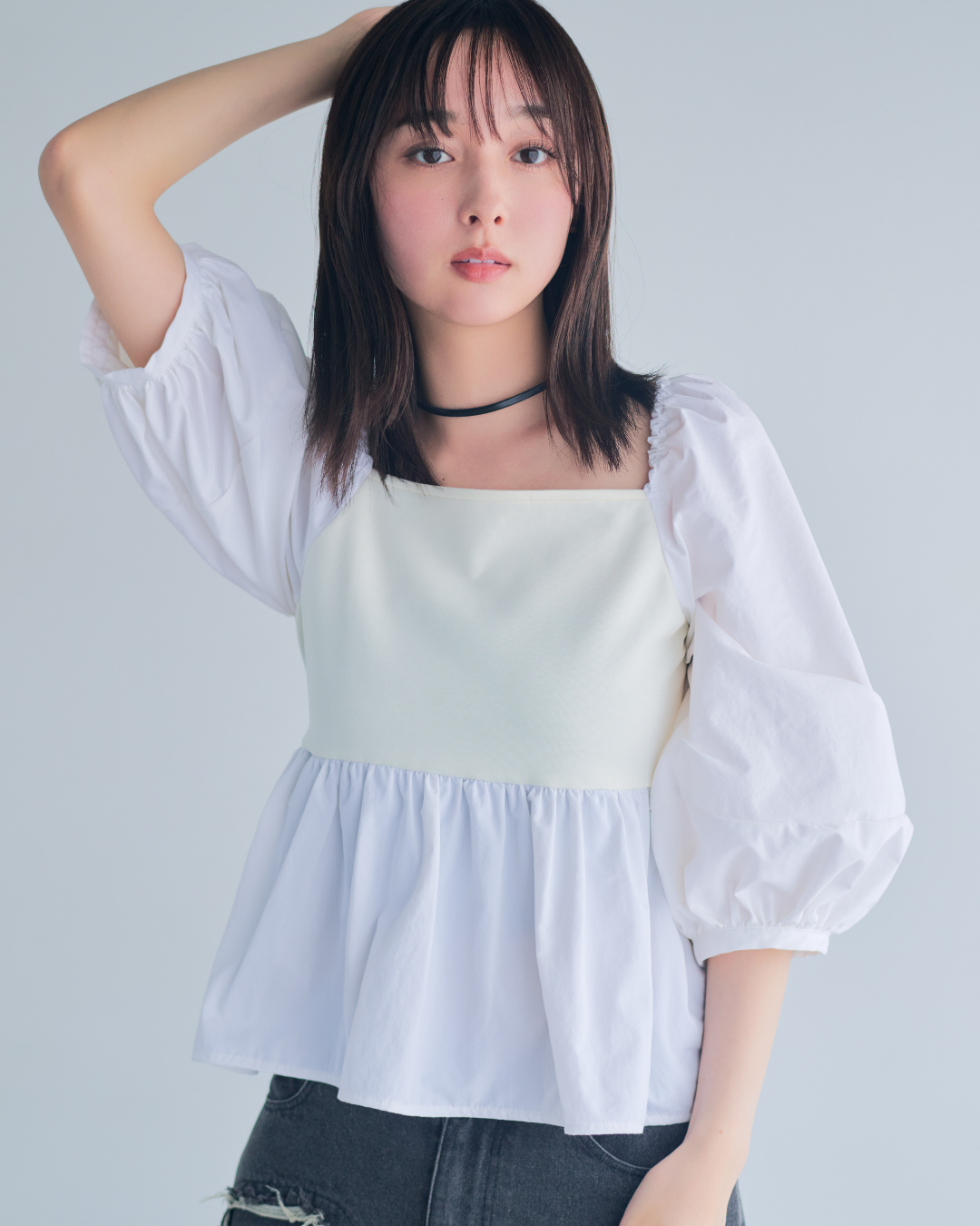 【予約】Square Neck Peplum Tops※6月下旬配送