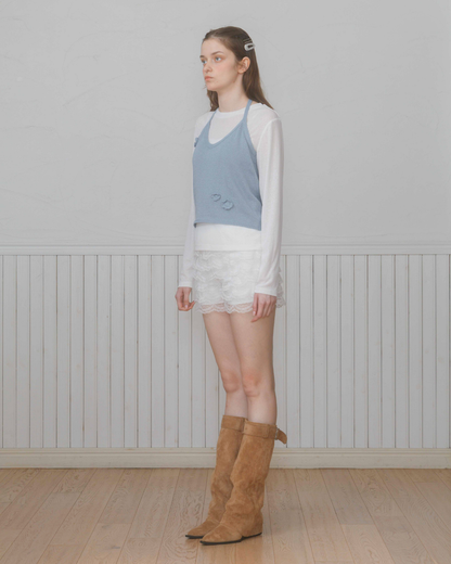 Rosette Halter neck Knit
