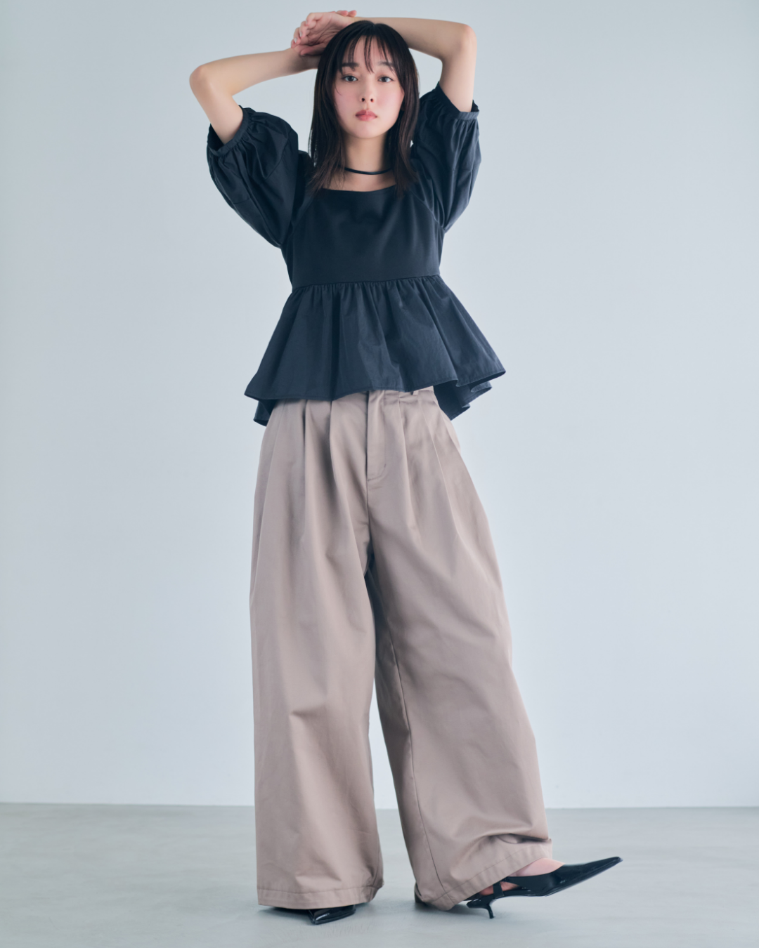 【予約】Square Neck Peplum Tops※6月下旬配送