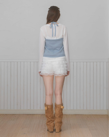 Rosette Halter neck Knit