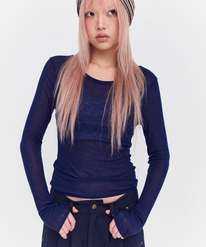 Sheer Long Sleeve Tee