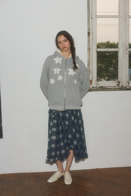 Star Patchwork Zip Hoodie