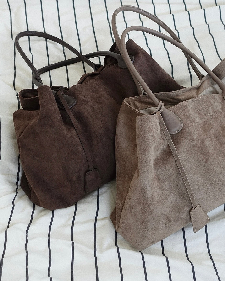 Muori Suède Boston Bag スエードボストンバッグ　ブラウン Suède Boston Bag – newv | ヌーヴ