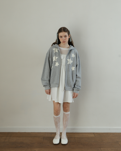 Star Patchwork Zip Hoodie