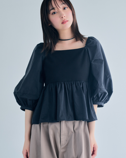 【予約】Square Neck Peplum Tops※6月下旬配送