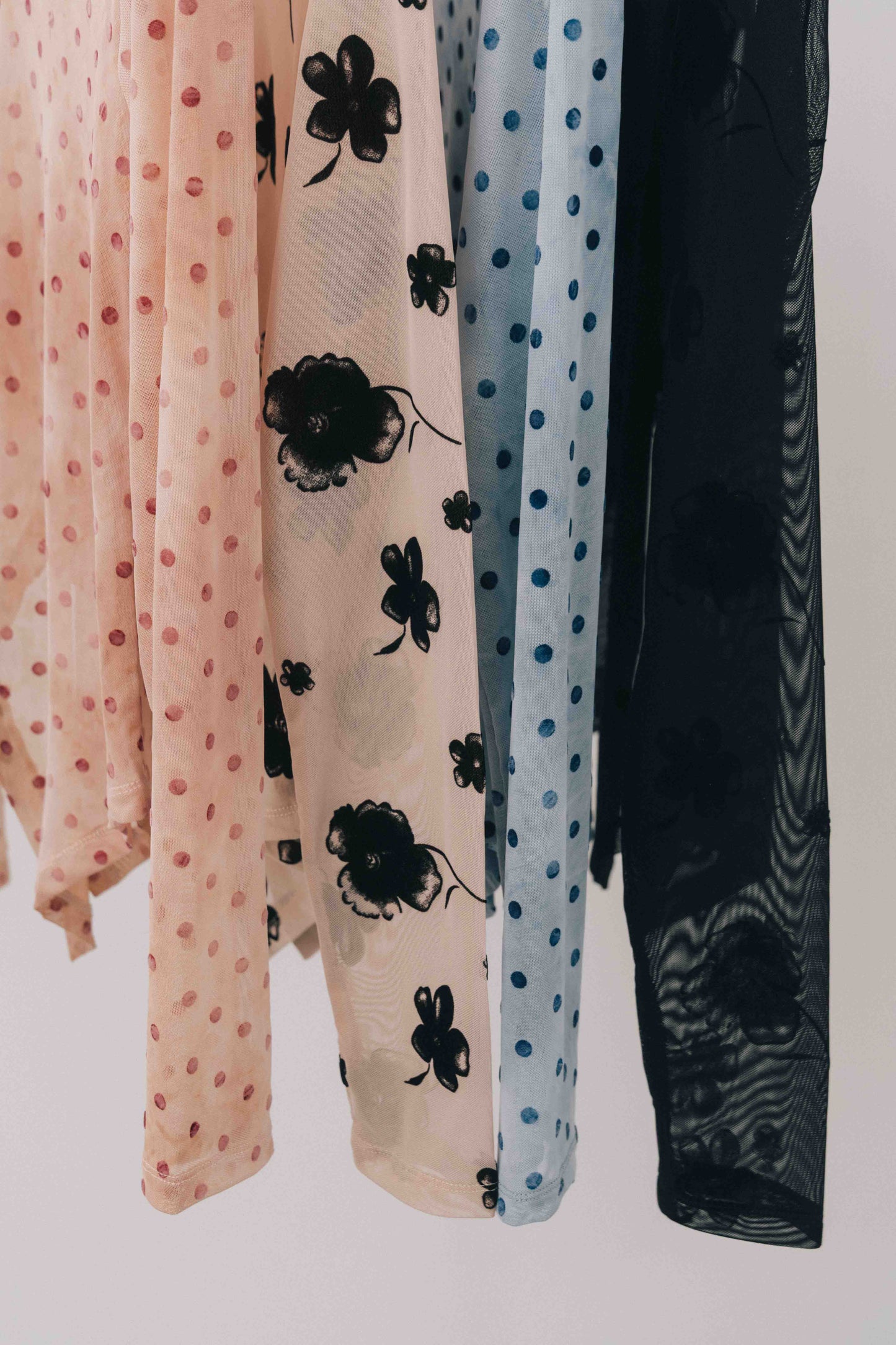 Printed Sheer Tops（beige/blue）
