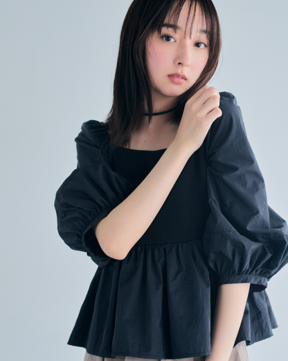 【予約】Square Neck Peplum Tops※6月下旬配送