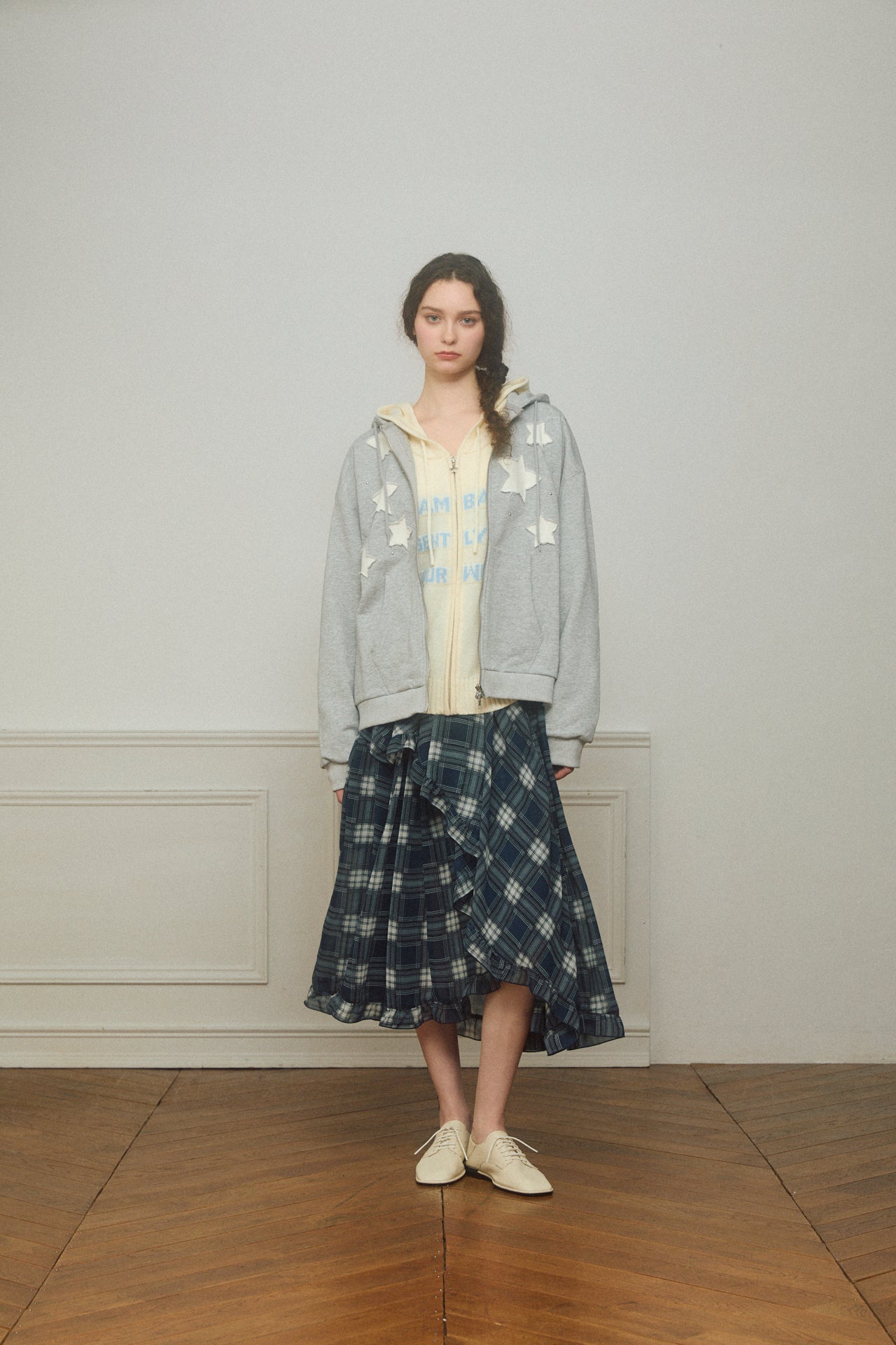 Star Patchwork Zip Hoodie