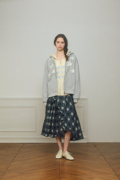 Star Patchwork Zip Hoodie