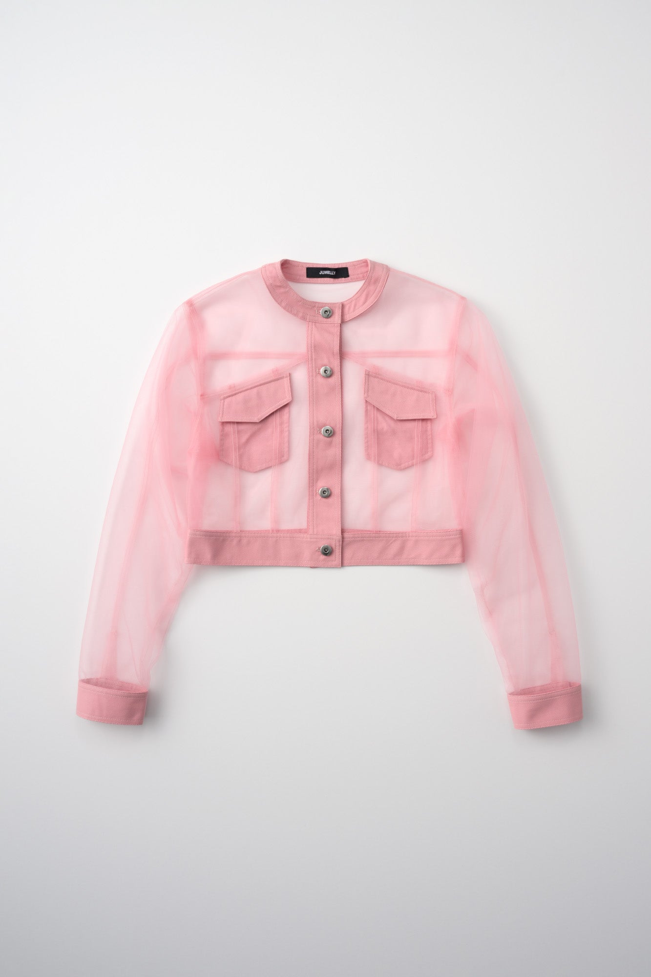 No-Collar Tulle Blouson
