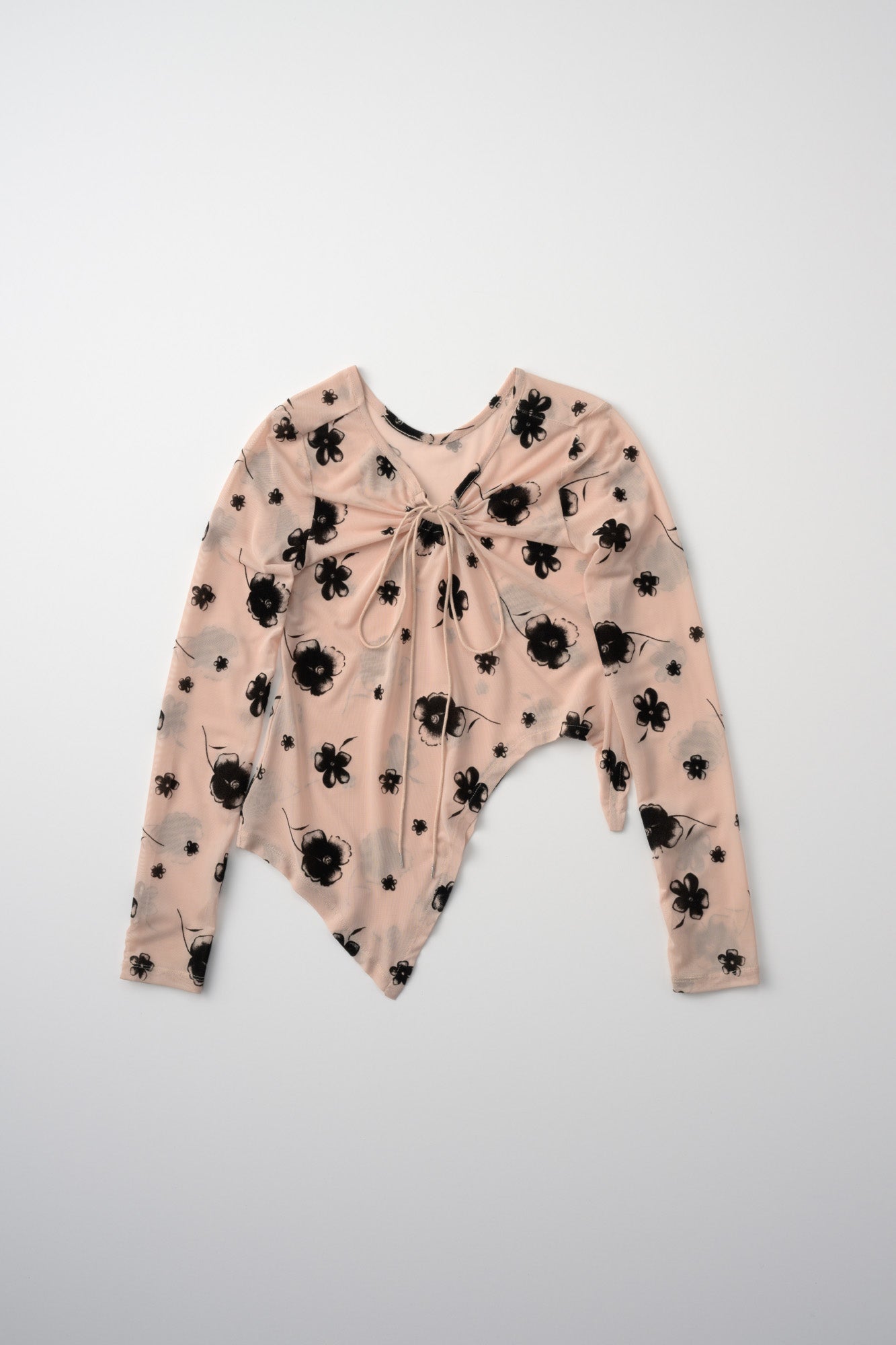 Printed Sheer Tops（beige/blue）