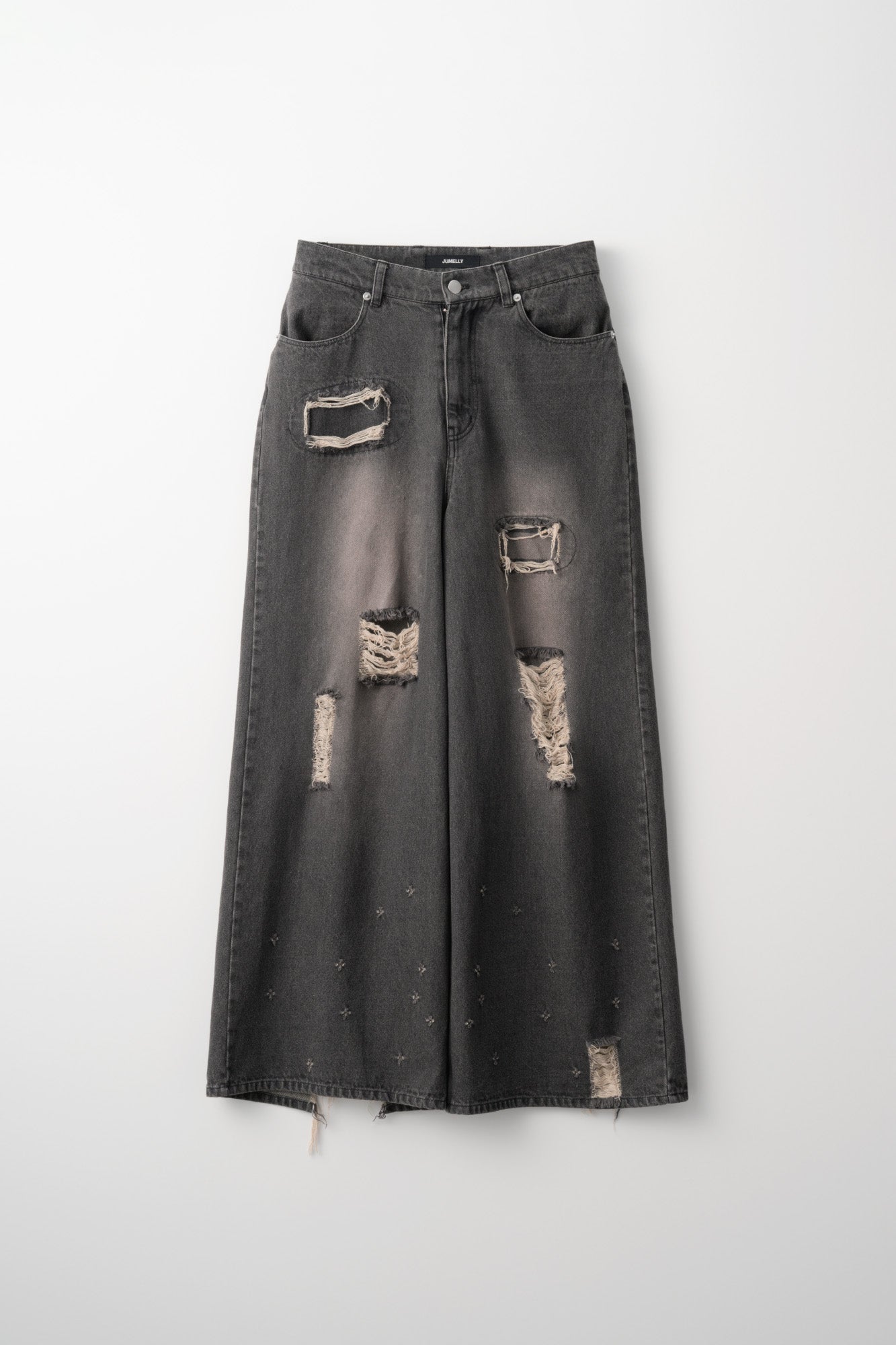 Wide Silhouette Distressed Denim