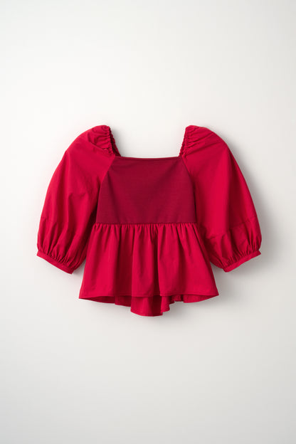 【予約】Square Neck Peplum Tops※6月下旬配送