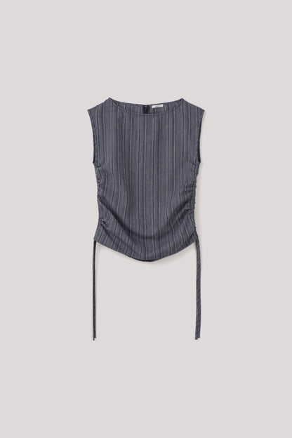 Boat Neck Drawstring Top