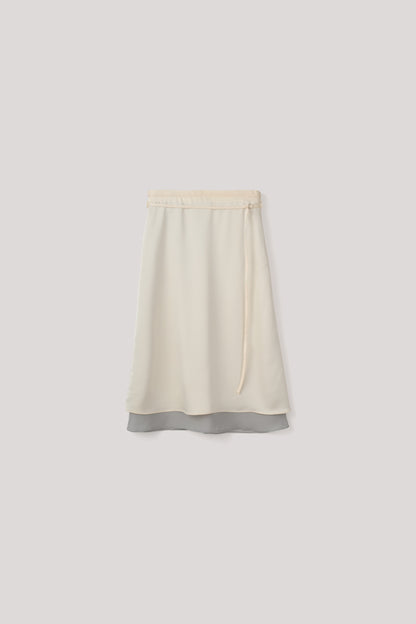 Tie-Waist Satin Skirt