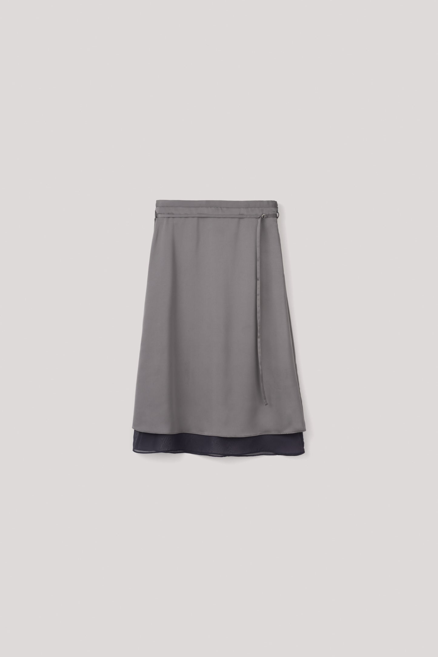 Tie-Waist Satin Skirt