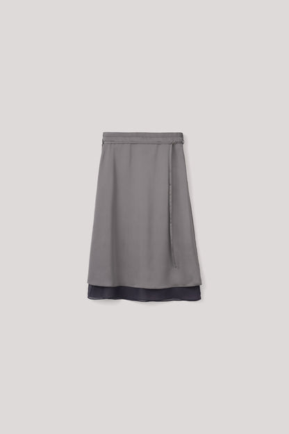 Tie-Waist Satin Skirt