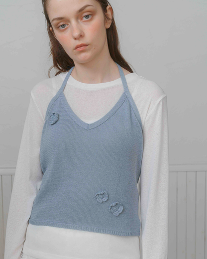 Rosette Halter neck Knit