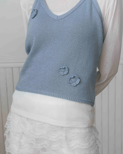 Rosette Halter neck Knit