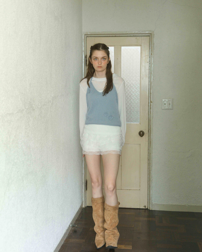 Rosette Halter neck Knit