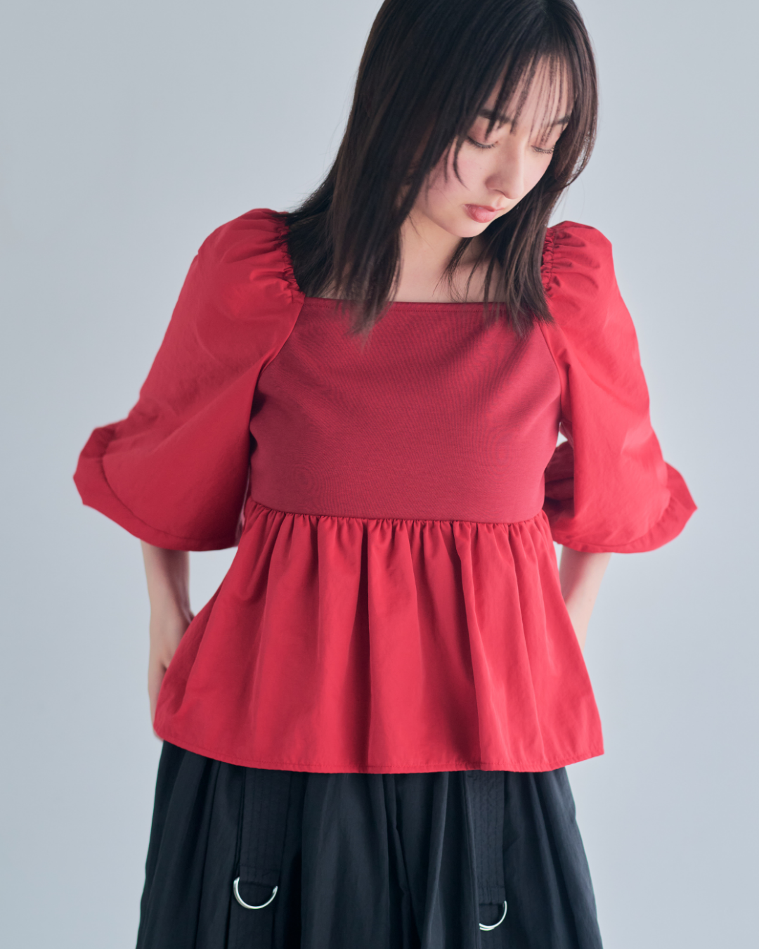 【予約】Square Neck Peplum Tops※6月下旬配送
