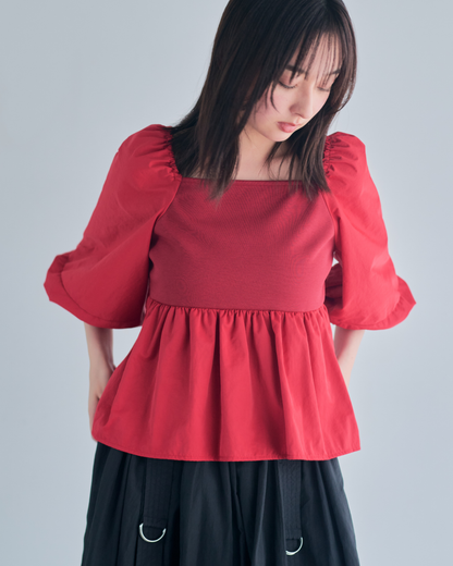【予約】Square Neck Peplum Tops※6月下旬配送