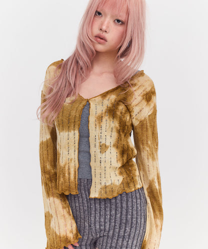 Tiy-Dye Merrow Stitch Cardigan