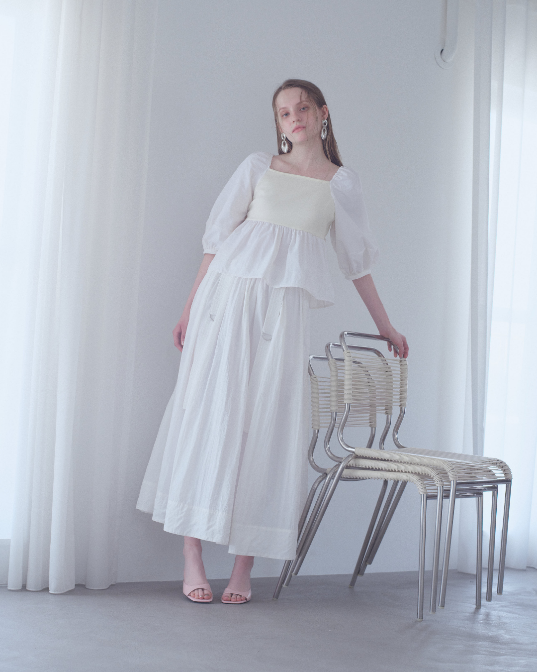 【予約】Square Neck Peplum Tops※6月下旬配送
