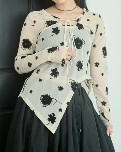 Printed Sheer Tops