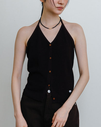 Button Halter Top
