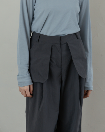 Skirt-Layered Nylon Pants