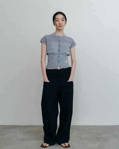 Fold Waist Lowrise Pants