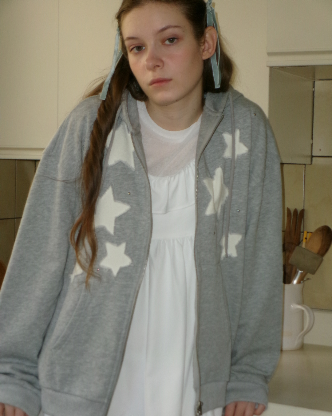 Star Patchwork Zip Hoodie
