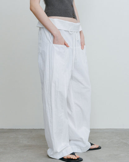 Fold Waist Lowrise Pants