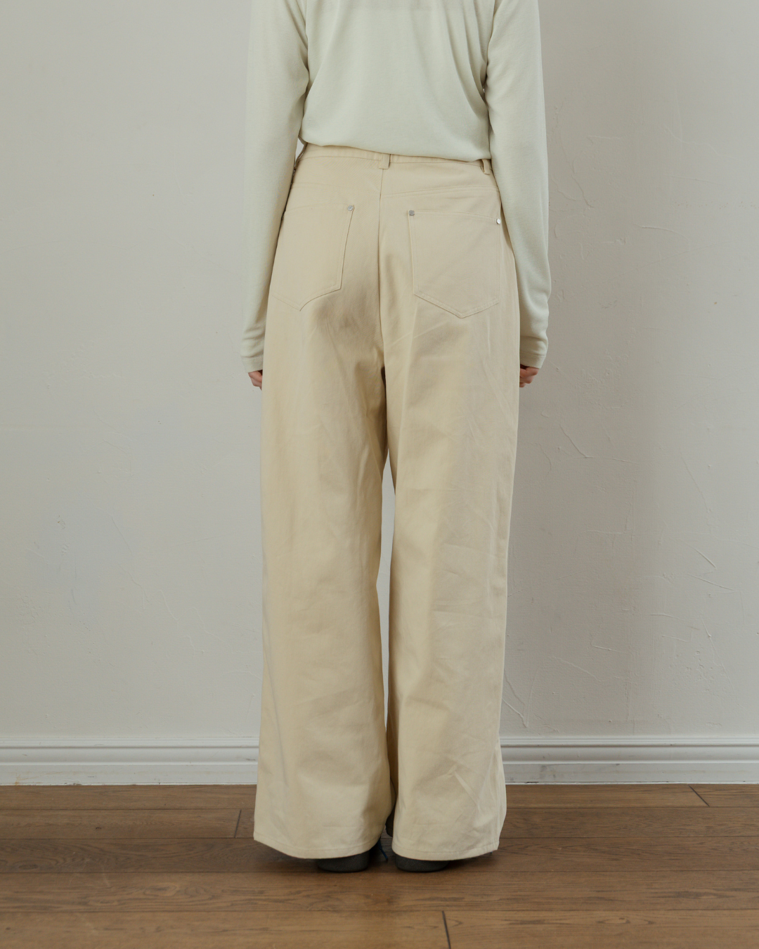 Two-Tuck Studded Twill Pants