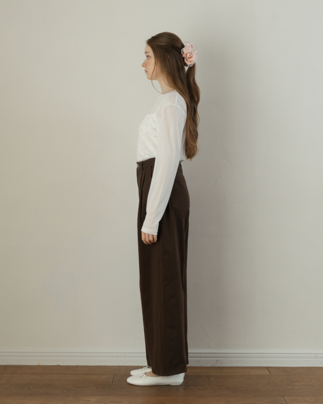 Two-Tuck Studded Twill Pants