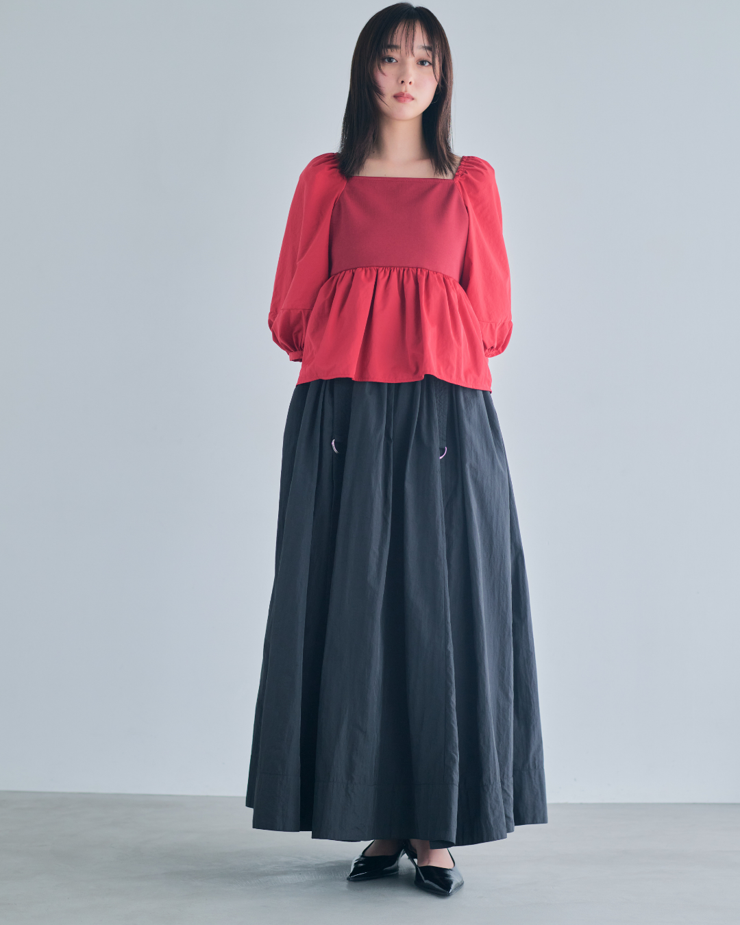 【予約】Square Neck Peplum Tops※6月下旬配送
