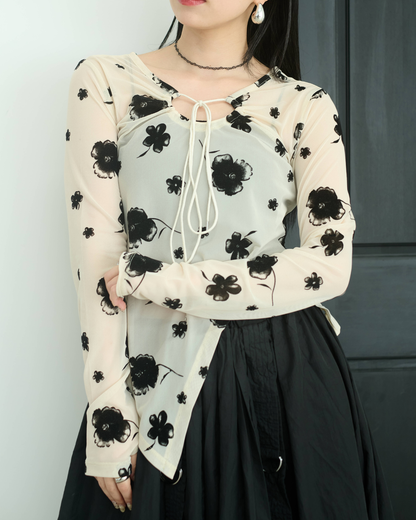 Printed Sheer Tops