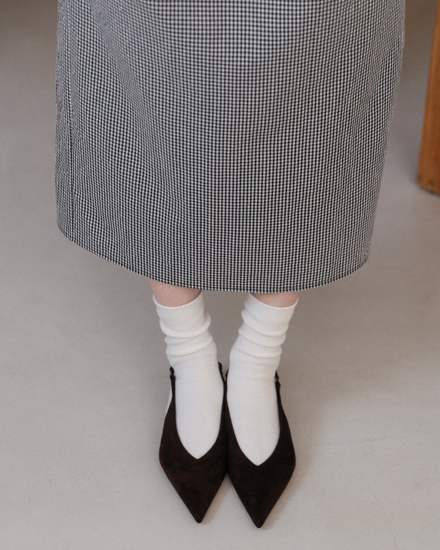 Gingham Check Pencil Skirt