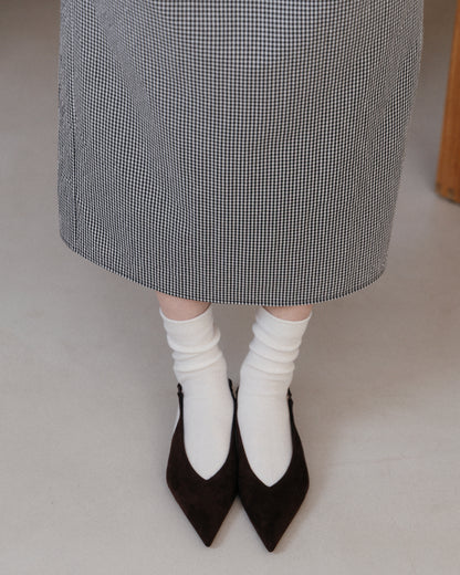 Gingham Check Pencil Skirt