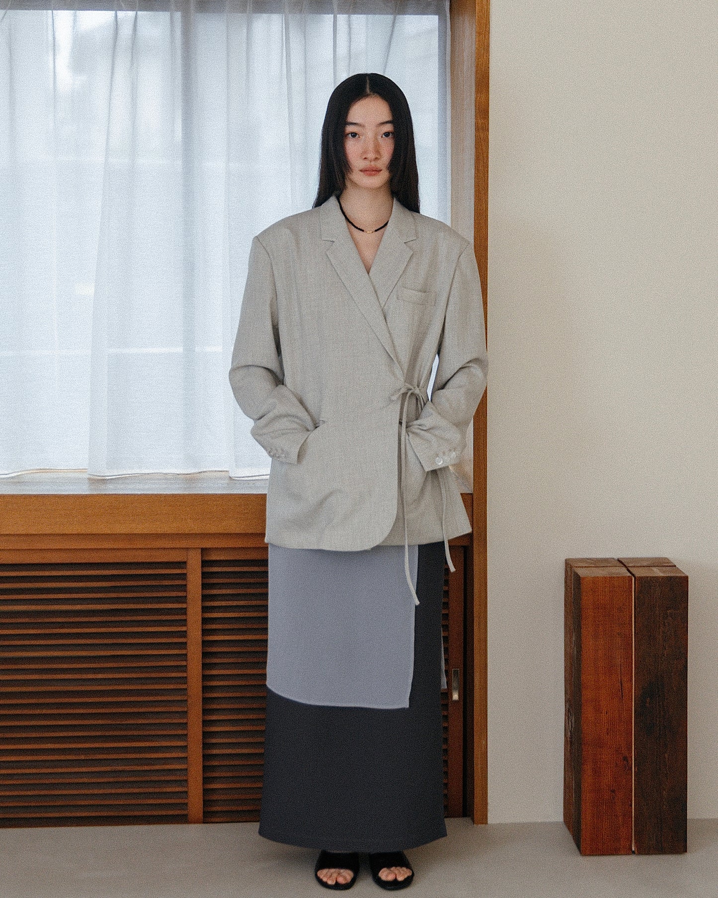 Tie Wrap Tailored Jacket