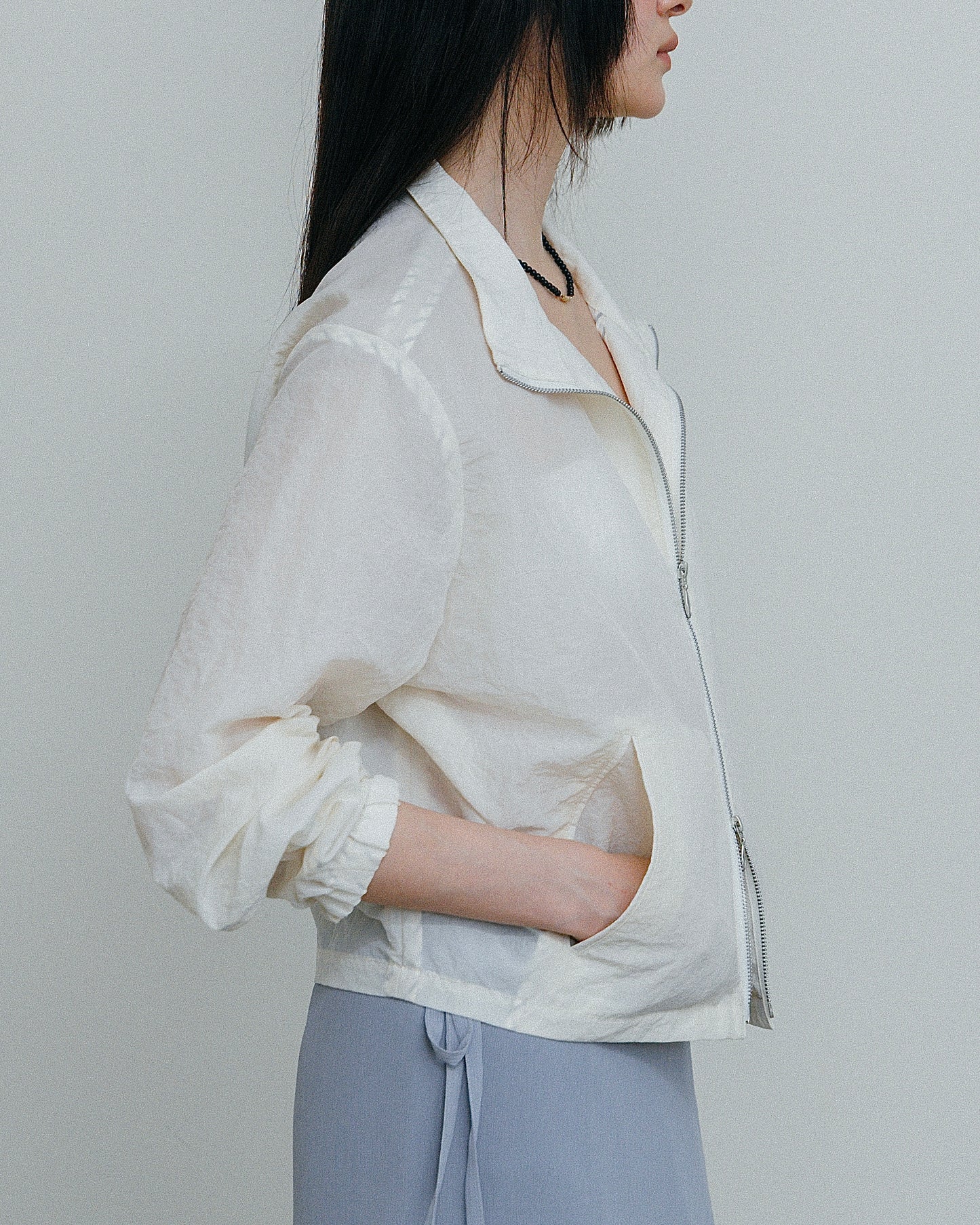 Washed Sheer Blouson
