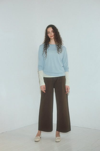 Two-Tuck Studded Twill Pants
