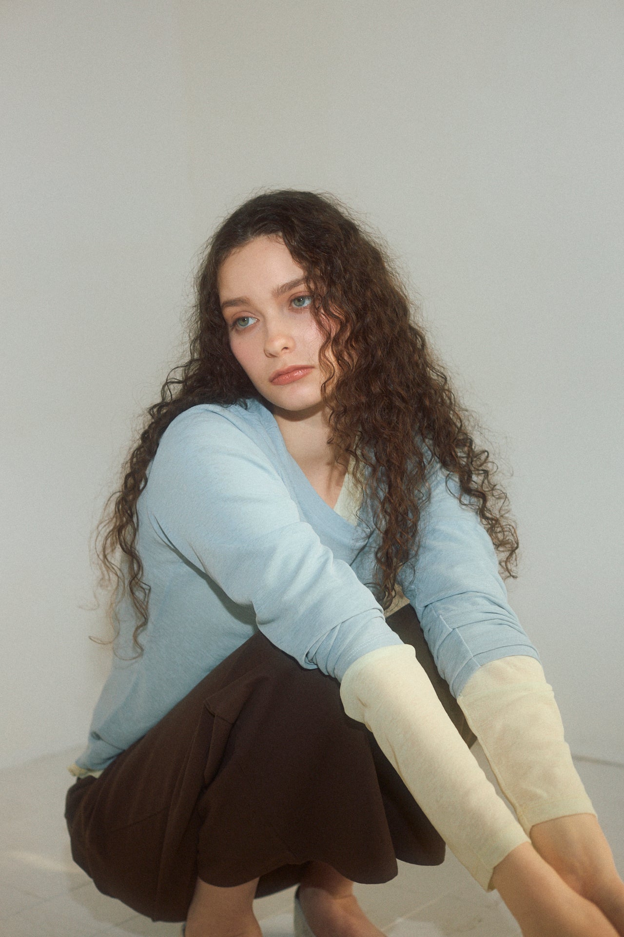 Basic Sheer Color Long-Sleeve T-Shirt