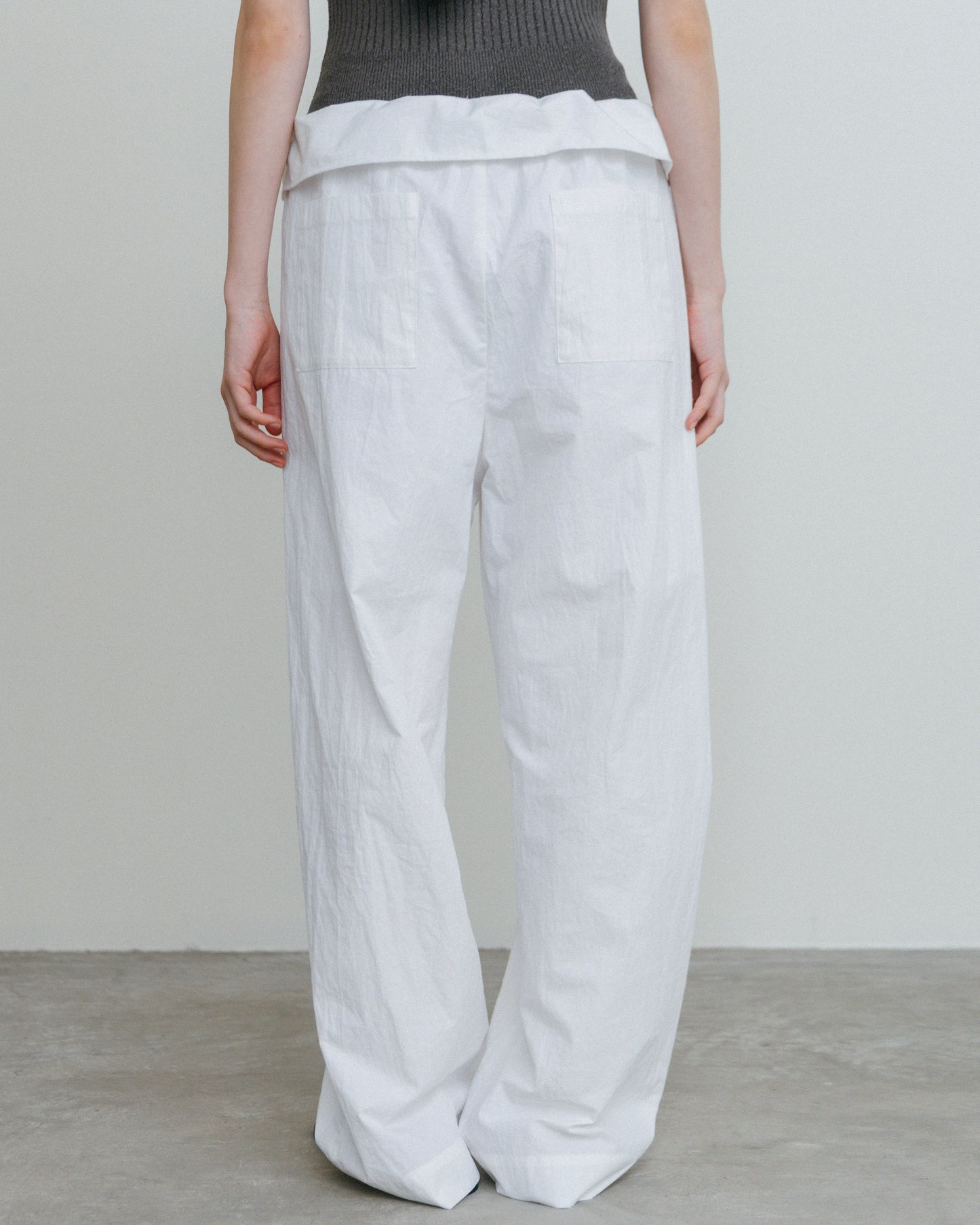 Fold Waist Lowrise Pants