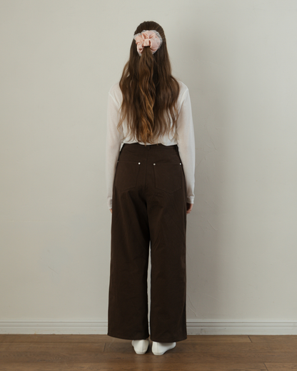 Two-Tuck Studded Twill Pants