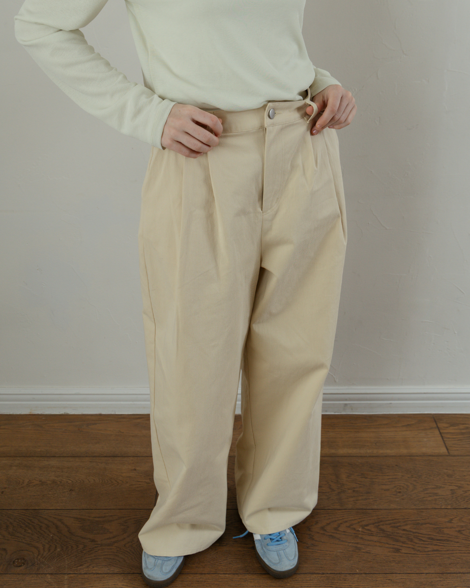 Two-Tuck Studded Twill Pants
